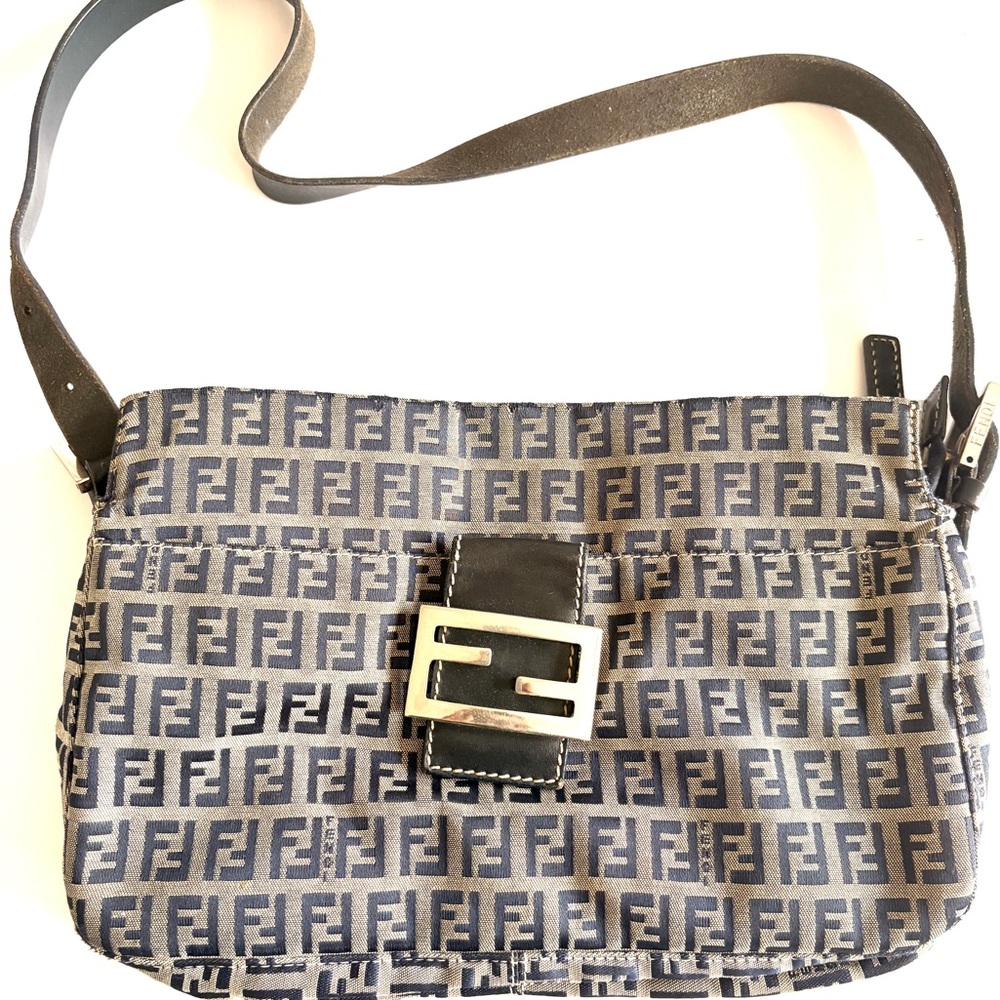 Vintage Fendi Blue and Gray Women's Bag